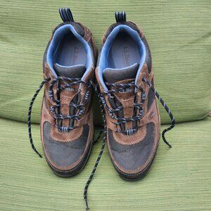 LL Bean Men’s Trail Model X Brown Leather Mesh Hiking Size 9 Medium Shoes